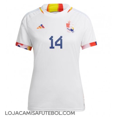 Camisa de Futebol Bélgica Dries Mertens #14 Equipamento Secundário Mulheres Mundo 2022 Manga Curta